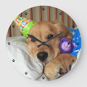 Golden Retriever Birthday Grote Klok