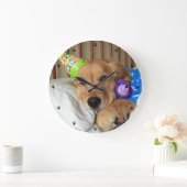 Golden Retriever Birthday Grote Klok (Huis)