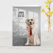 Golden Retriever Birthday Humor Kaart (Gele Bloem)