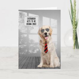 Golden Retriever Birthday Humor Kaart