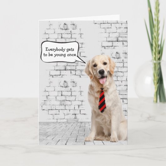 Golden Retriever Birthday Humor Kaart (Voorkant)