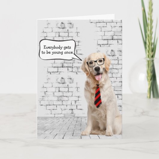 Golden Retriever Birthday Humor Kaart (Voorkant)