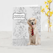 Golden Retriever Birthday Humor Kaart (Gele Bloem)