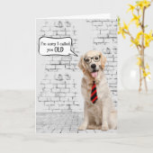 Golden Retriever Birthday Humor Kaart (Gele Bloem)