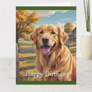 Golden Retriever Birthday Kaart