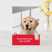 Golden Retriever Birthday Lipstick Kisses Kaart (Gele Bloem)