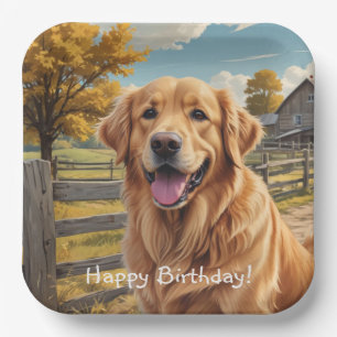 Golden Retriever Birthday Papieren Bordje