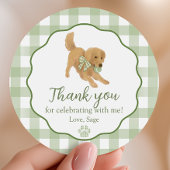 Golden Retriever Birthday Party Favor Thank You Ronde Sticker