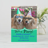 Golden Retriever Birthday Party Kaart (Staand voorkant)
