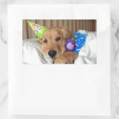 Golden Retriever Birthday Rechthoekige Sticker (Tas)