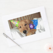 Golden Retriever Birthday Rechthoekige Sticker (Envelop)