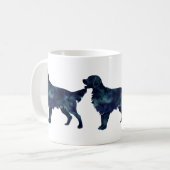 Golden Retriever Black Waterverf Silhouette Koffiemok (Voorkant links)