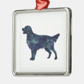 Golden Retriever Black Waterverf Silhouette Metalen Ornament (Links)
