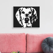 Golden Retriever Black White Wrapped Canvas Print (Insitu (Woonkamer))