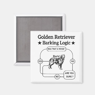 Golden Retriever blaffen logica grappige hond sarc Magneet