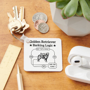 Golden Retriever blaffen logica grappige hond sarc Sleutelhanger