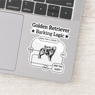 Golden Retriever blaffen logica grappige hond sarc Sticker