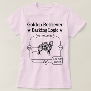 Golden Retriever blaffen logica grappige hond sarc T-shirt