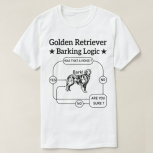 Golden Retriever blaffen logica grappige hond sarc T-shirt