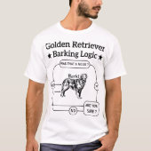 Golden Retriever blaffen logica grappige hond sarc T-shirt (Voorkant)