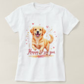 Golden Retriever "Blij om je te zien" T-shirt (Design voorkant)