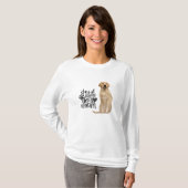 Golden Retriever - blijf thuis bij de hond T-shirt (Voorkant volledig)