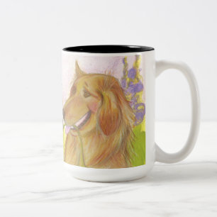 Golden Retriever, bloemen en bijen / Mok