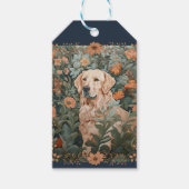 Golden Retriever Bloemen Tapestry Cadeaulabel (Voorkant)
