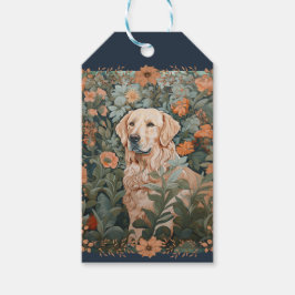 Golden Retriever  Bloemen Tapestry Cadeaulabel