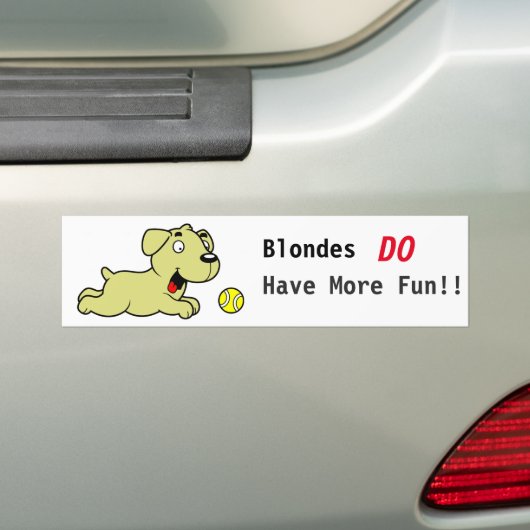 Golden Retriever - Blondes hebben meer plezier Bumpersticker (Op auto)