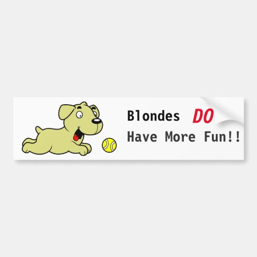 Golden Retriever - Blondes hebben meer plezier Bumpersticker (Voorkant)