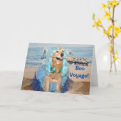 Golden Retriever Bon Voyage Fairy Kaart (Gele Bloem)