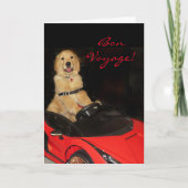 Golden Retriever Bon Voyage in auto Kaart (Voorkant)
