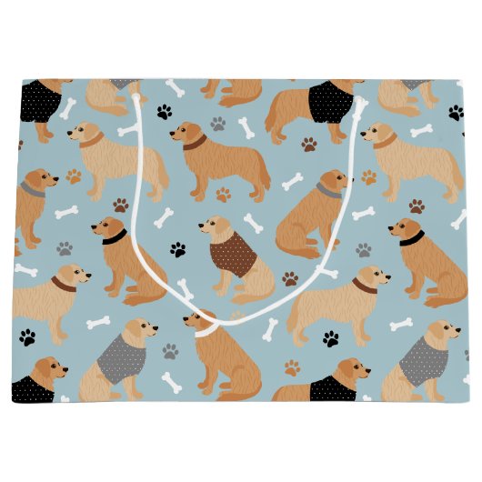 Golden Retriever Bones and Paws Groot Cadeauzakje (Voorkant)
