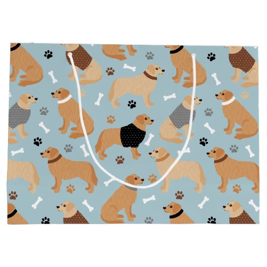 Golden Retriever Bones and Paws Groot Cadeauzakje (Achterkant)