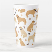 Golden Retriever Bones and Paws Latte Mug Latte Mok (Voorkant)