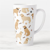 Golden Retriever Bones and Paws Latte Mug Latte Mok (Rechts)
