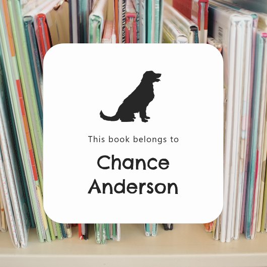 Golden Retriever bookplate sticker