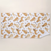 Golden Retriever Botten en Paws Beach Towel Strandlaken (Voorkant)