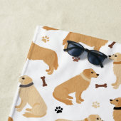 Golden Retriever Botten en Paws Beach Towel Strandlaken (In situ)