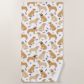 Golden Retriever Botten en Paws Beach Towel Strandlaken (Voorkant)