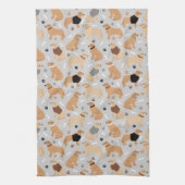 Golden Retriever Botten en Paws Kitchen Towel Theedoek (Verticaal)