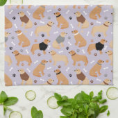 Golden Retriever Botten en Paws Kitchen Towel Theedoek (Gevouwen)