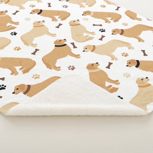 Golden Retriever Botten en Paws Sherpa Blanket Sherpa Deken (3/4)