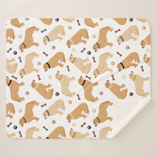 Golden Retriever Botten en Paws Sherpa Blanket Sherpa Deken (Voorkant (horizontaal))