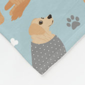 Golden Retriever Botten en pokken Fleece Deken (Hoek)