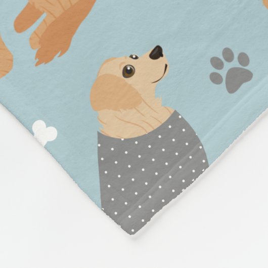 Golden Retriever Botten en pokken Fleece Deken (Hoek)