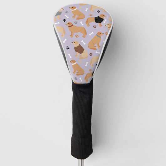 Golden Retriever Botten en pokken Golfheadcover (Voorkant)