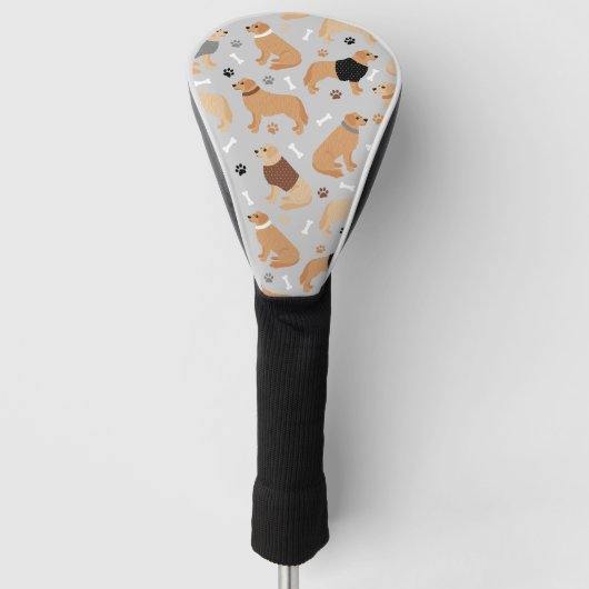 Golden Retriever Botten en pokken Golfheadcover (Voorkant)