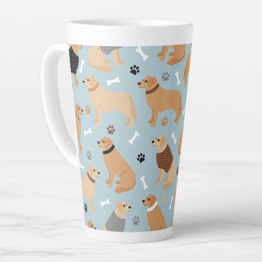 Golden Retriever Botten en pokken Latte Mok (Linkerhoek)